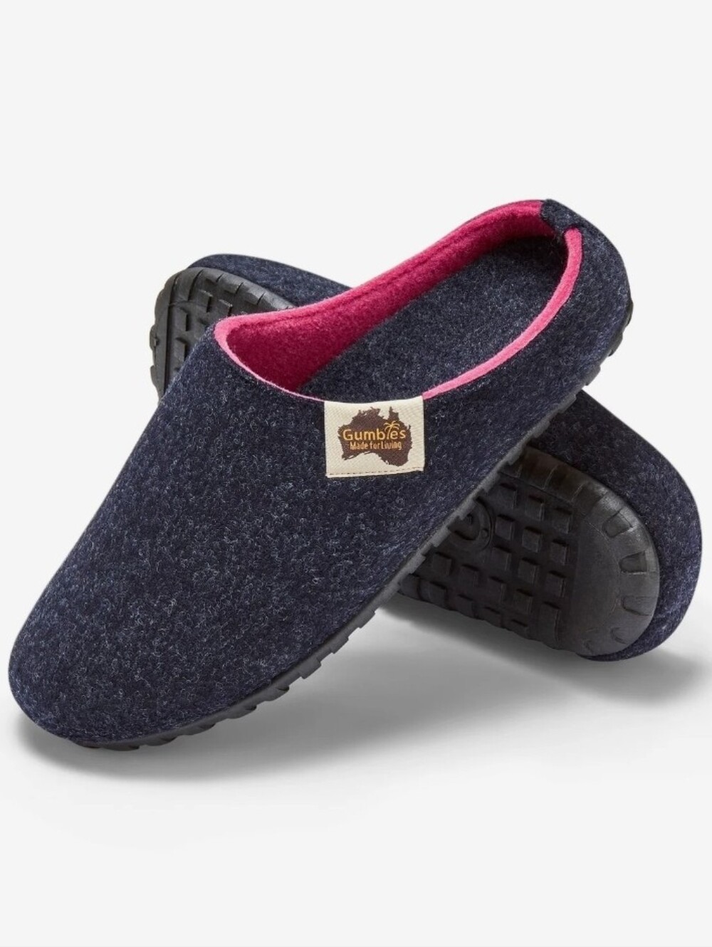 Gumbies OUTBACK SLIPPER Slip On Charcoal & Pink Unisex US Women’s 9